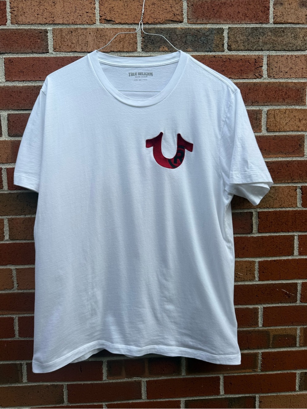 True Religion White Logo T-Shirt Men's Size XL 100% Cotton